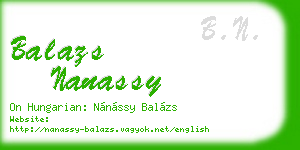 balazs nanassy business card