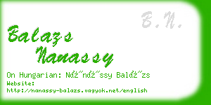 balazs nanassy business card